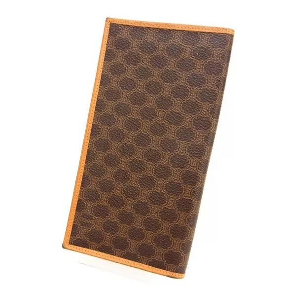Celine Wallet Purse Long Wallet Macadam Brown Brown Woman Authentic Used - Picture 4 of 11